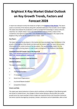 Global Brightest X-Ray Market Opportunities and Forecast 2020-2027