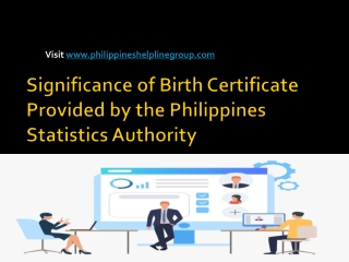 Significance of Birth Certificate Provided by the Philippines