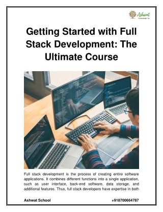Getting Started with Full Stack Development The Ultimate Course