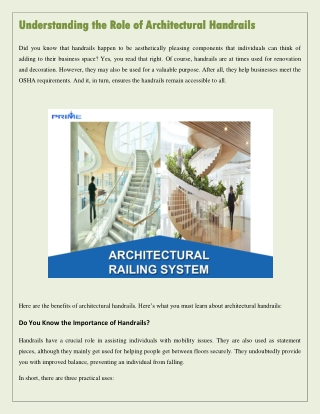 Understanding the Role of Architectural Handrails
