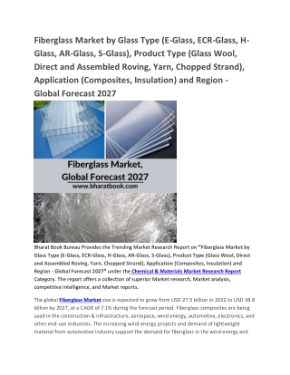 Fiberglass Market, Global Forecast 2027