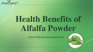 Health Benefits of Alfalfa Powder