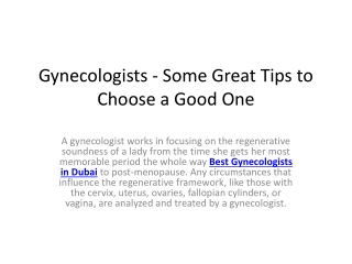 Best Obstetrician and gynecology in dubai