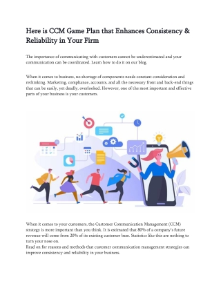 Here is CCM Game Plan that Enhances Consistency & Reliability in Your Firm