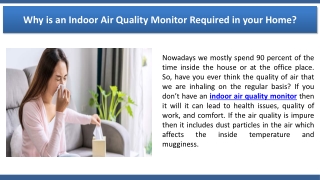 Why is an Indoor Air Quality Monitor Required in your Home
