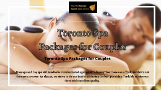 Get more Benefits From Toronto Spa Packages for Couples