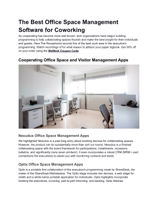The Best Office Space Management Software for Coworking