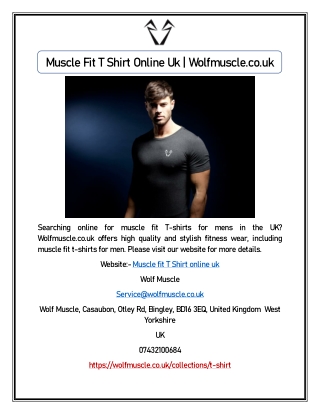 Muscle Fit T Shirts Men Online Uk | Wolfmuscle.co.uk