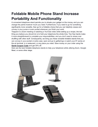 Foldable Mobile Phone Stand Increase Portability And Functionality