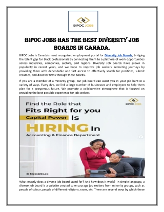 BIPOC Jobs has the best diversity job Boards in Canada