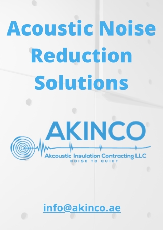 Acoustic Noise Reduction Solutions