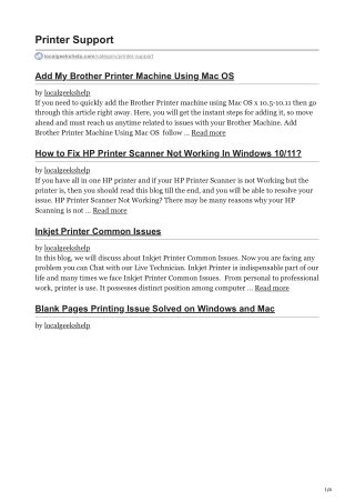 Printer Supporter-Add My Brother PrinterMachine Using Mac OS