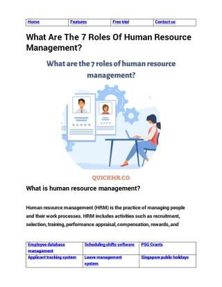 7 Roles Of Human Resource Management