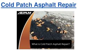 Cold Patch Asphalt Repair
