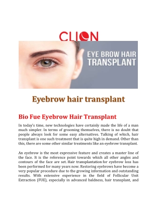 Eyebrow hair transplant