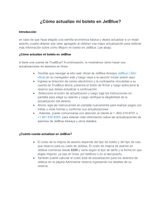 ¿Cómo actualizo mi boleto en JetBlue?