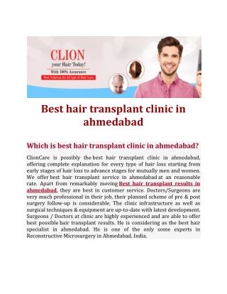 Best hair transplant clinic in ahmedabad