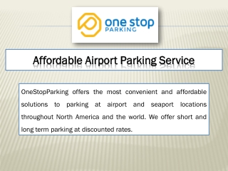 Affordable Airport Parking Service | OneStopParking