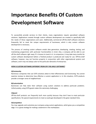 Importance Benefits Of Custom Development Software (1)