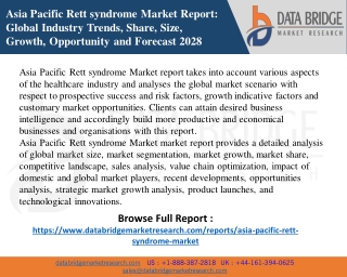 Asia Pacific Rett syndrome Market Report PDF