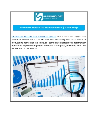 E-commerce Website Data Extraction Services | SS Technology