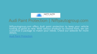 Audi Paint Protection | Niftyautogroup.com