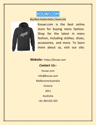 Buy Mens Fashion Online  Kouwi