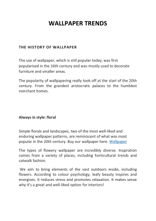 WALLPAPER TRENDS