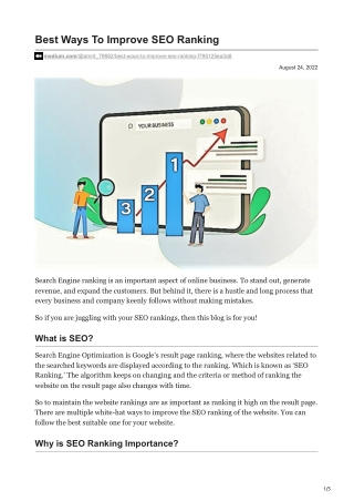 Best Ways To Improve SEO Ranking