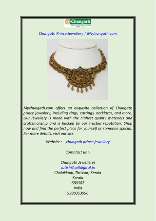 Chungath Prince Jewellery  Mychungath.com