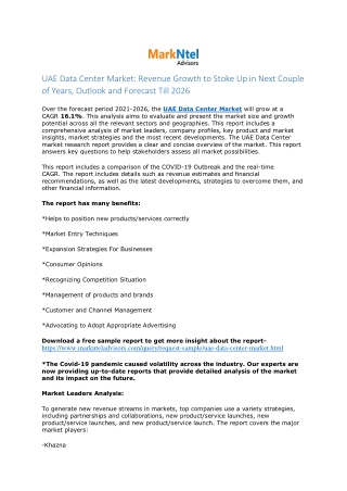 UAE Data Center Market Research Report: Forecast (2021-2026)