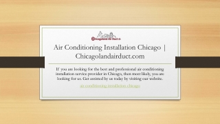 Air Conditioning Installation Chicago | Chicagolandairduct.com