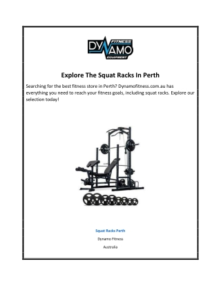 Explore The Squat Racks In Perth