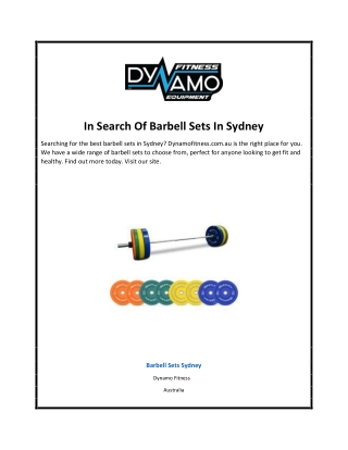 In Search Of Barbell Sets In Sydney