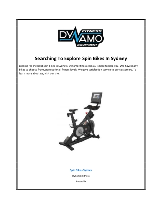Searching To Explore Spin Bikes In Sydney