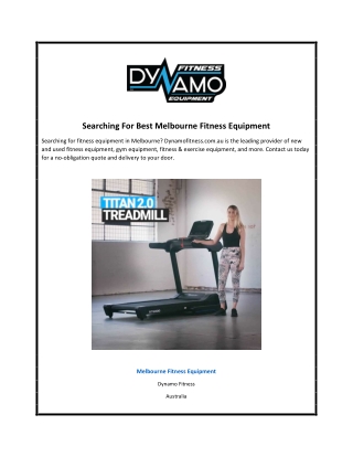 Searching For Best Melbourne Fitness Equipment