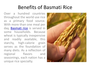 Benefits of Basmati Rice
