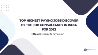 TOP HIGHEST PAYING JOBS DISCOVER BY THE JOB CONSULTANCY IN INDIA FOR 2022