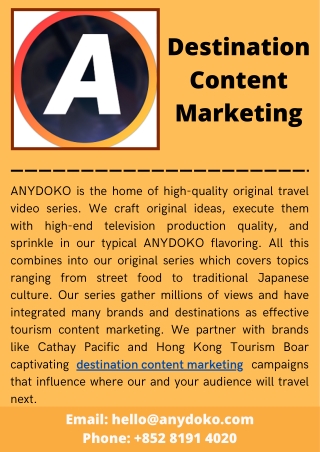 Destination Content Marketing