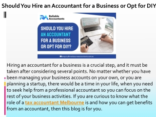 Should You Hire an Accountant for a Business or Opt for DIY