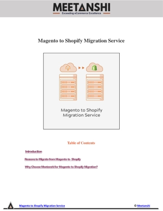 Magento to Shopify Migration Service