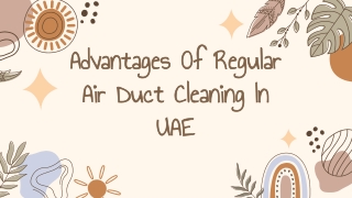 Advantages Of Regular Air Duct Cleaning In UAE