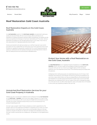 Roof Restoration Gold Coast Australia