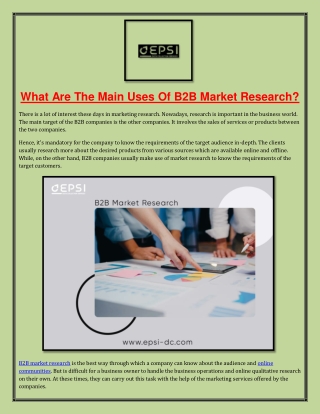 What Are The Main Uses Of B2B Market Research?