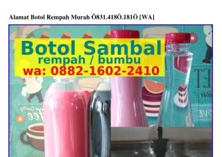 Alamat Botol Rempah Murah Ô8ᣮ1·ㄐ18Ô·181Ô{WA}