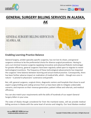 GENERAL SURGERY BILLING SERVICES IN ALASKA, AK