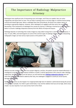 The Importance of Radiology Malpractice Attorney
