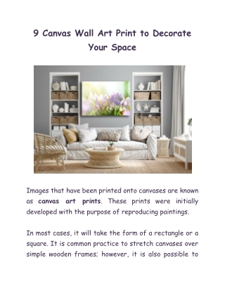 9 Canvas Wall Art Print to Decorate Your Space