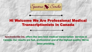 Medical Transcription Company In Canada