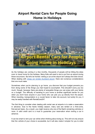 Airport Rental Cars for People Going Home in Holidays